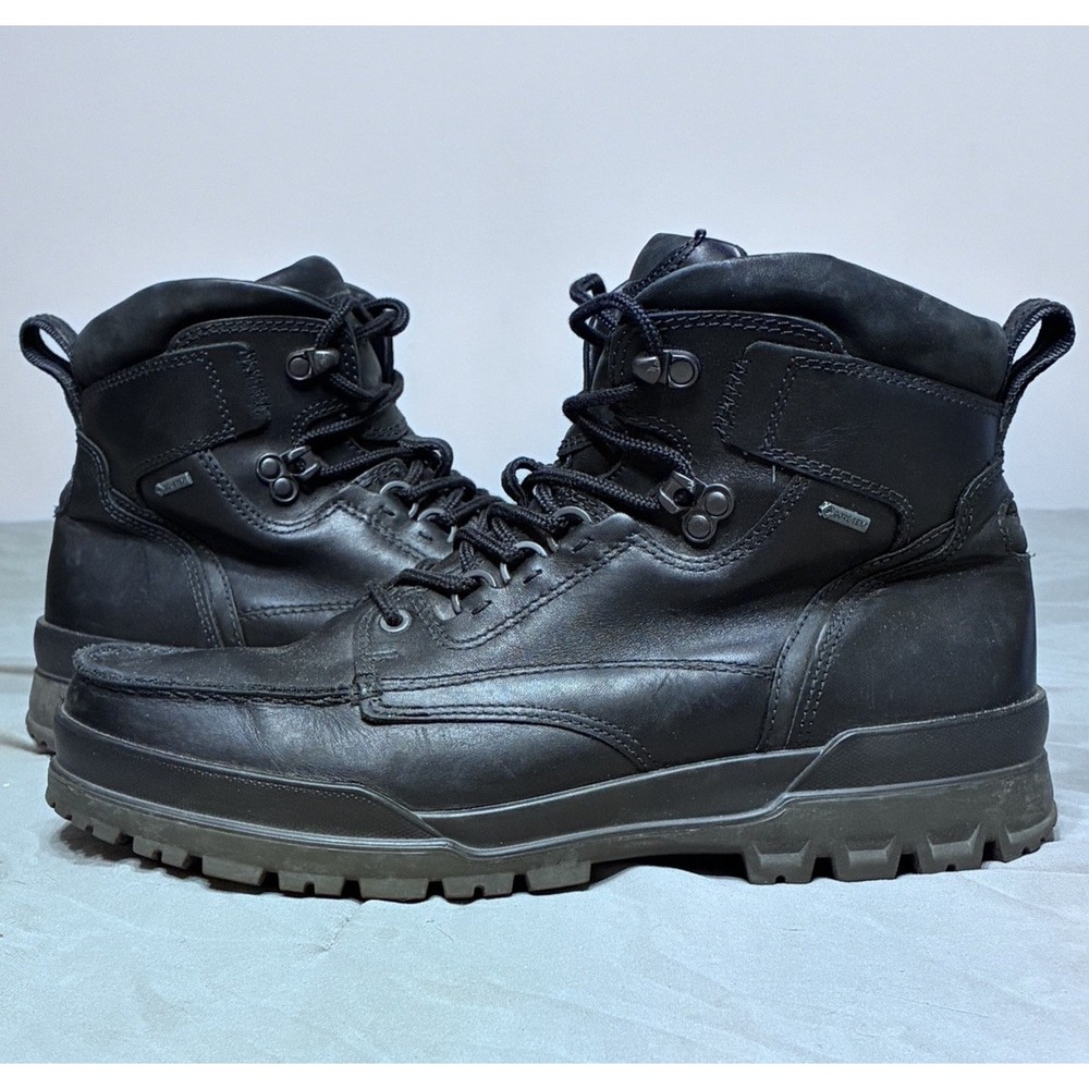 Ecco Track 25 Boots Mens Size 11 EU 45 Black GoreTex Waterproof Hiking High Top